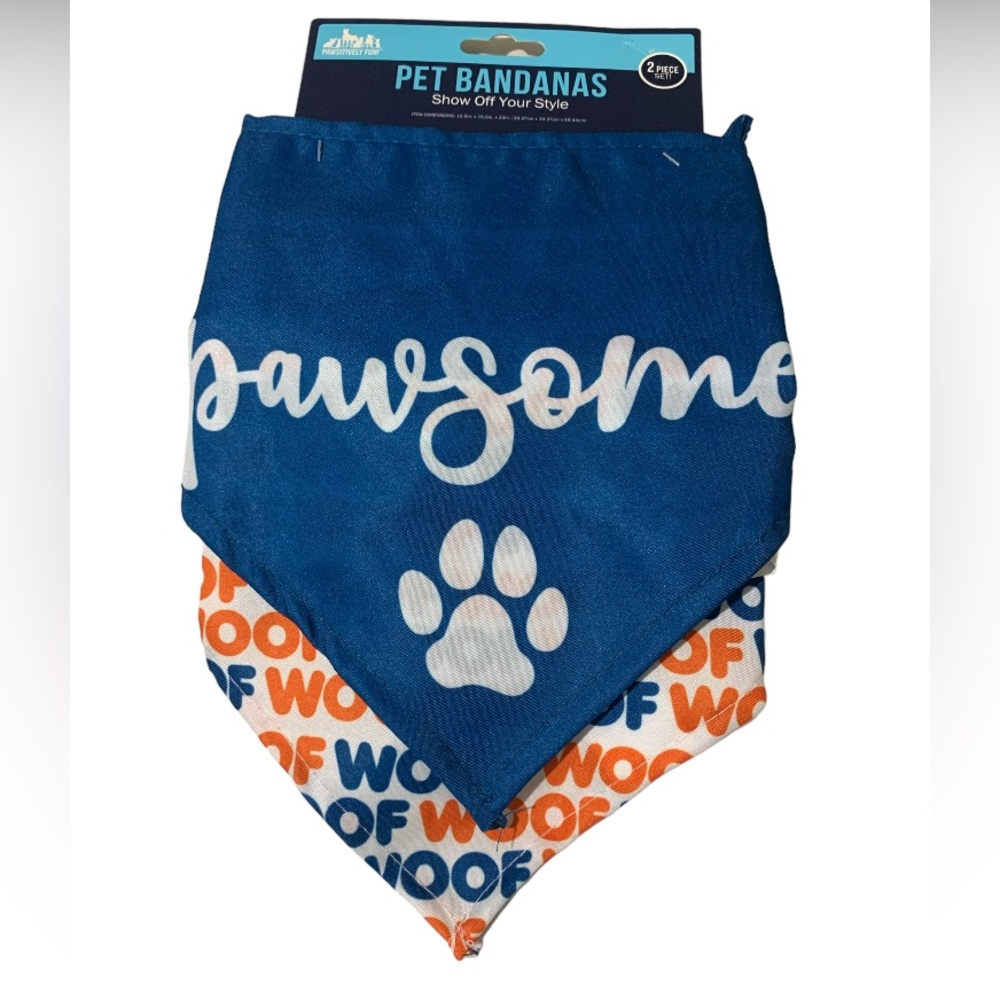 NWT Pet Dog Pawsome /Woof Pet Dog Bandana’s